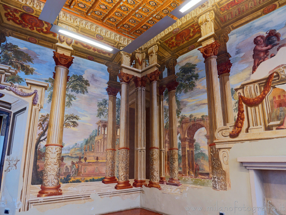 Lissone (Milan, Italy) - Corner of the Hall of the Columns in Villa Baldironi Reati